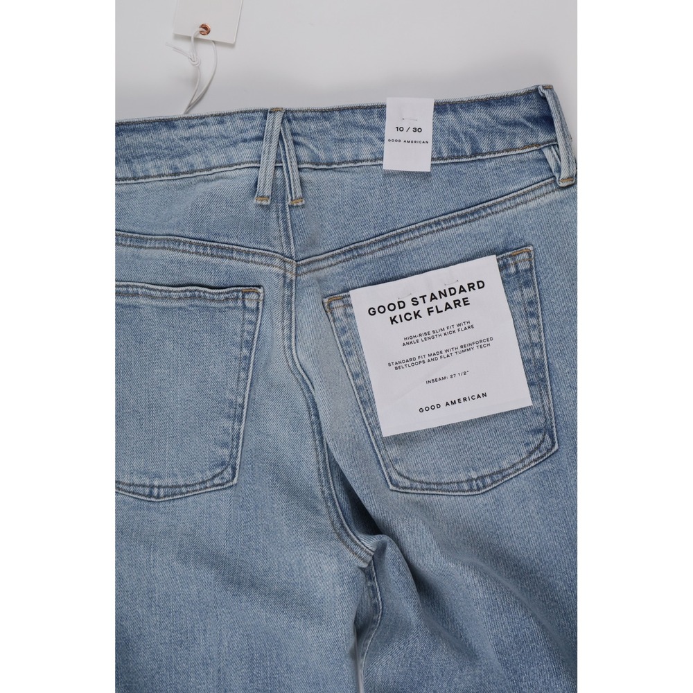 Good American Good Standard Kick Flare Jeans Blue Light Wash 10 NWT MSRP 145 - Picture 7 of 9